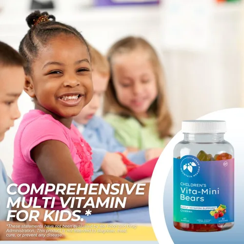 Miniatura 3 de Mountain Meadow Herbs Vita-Mini Bears para niños Multivitamínico con biotina, ácido fólico y pantoténico, yodo, zinc para el desarrollo