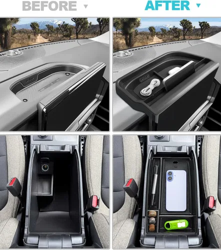 Miniatura 2 de CDEFG 2 unidades para Ford Bronco Sport 2025 2026 Organizador de consola central para tablero 2025 2026 Ford Bronco Sport 13.2 pulgadas pantalla