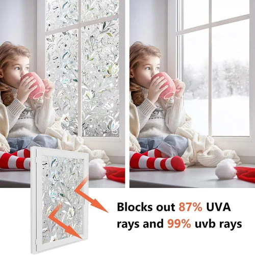 Miniatura 6 de Kromapolis Película de privacidad para ventana, cubierta de vinilo para vidrio, película decorativa de vitral, esmerilada para ventana, se adhiere