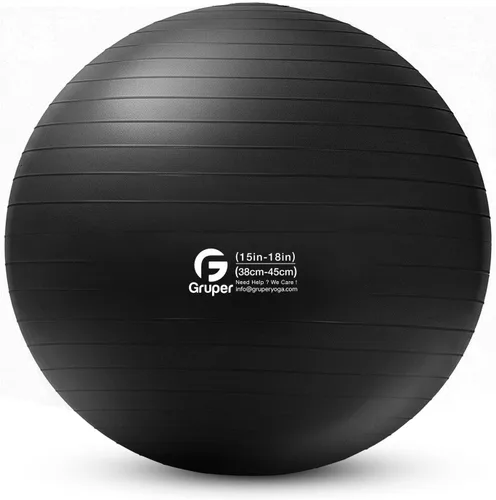 Gruper Pelota de yoga y pilates, pelota de gimnasio de 4 tamaños para fitness, yoga, entrenamiento, embarazo y terapia física, bomba rápida