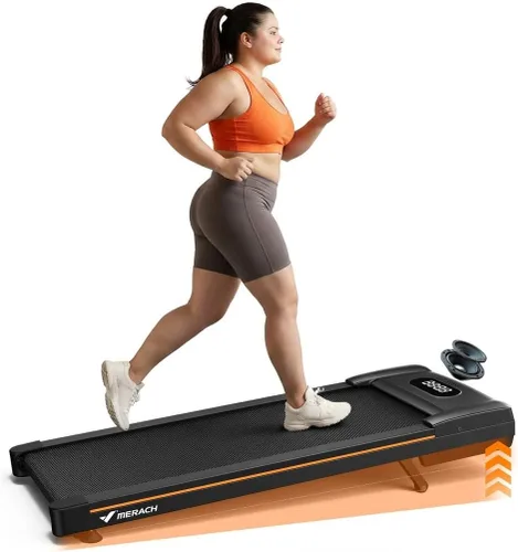 MERACH Caminadora con inclinación 10% de inclinación automática, 350 libras de capacidad para el hogar, debajo del escritorio, compacta, 3.0 HP,