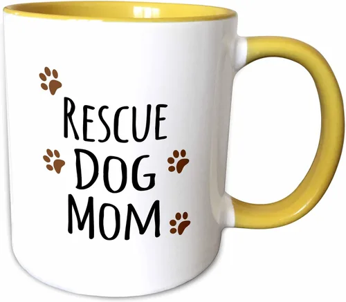 Miniatura 11 de 3dRose Rescue Dog Mom - Taza de 11 onzas, color negro