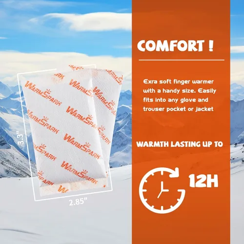 Miniatura 4 de Calentadores de Manos Desechables de Un Solo Uso Activados por Aire para Manos, Dedos de los Pies y Cuerpo - Hasta 12 Horas de Calor - WarmSpark 40