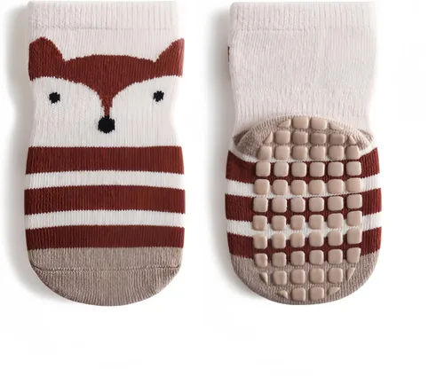 Miniatura 11 de Calcetines para bebé, antideslizantes, mezcla de algodón, elásticos, unisex para niños y niñas, de 0 a 5 años (paquete de 2 pares)