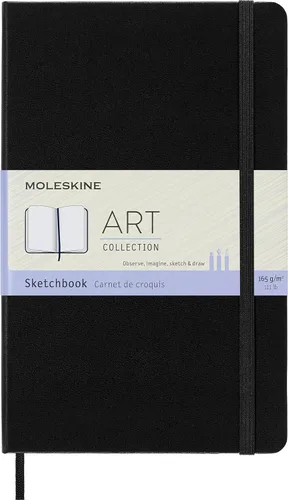Miniatura 3 de Moleskine Art - Kit de dibujo de la colección de Art, cuaderno de bocetos grande + juego de lápices de dibujo, grande, liso, negro, tapa dura