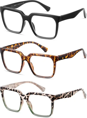 Miniatura 2 de Gafas de Lectura de Gran Tamaño para Mujer, Estilo Oprah, con Bloqueo de Luz Azul, para Computadora, Diseño de Dama, Marco Grande Cuadrado