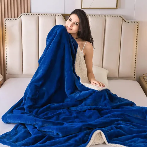 Miniatura 7 de COTTEBED Manta cálida de franela Sherpa para cama King, reversible, ultra afelpada, 580 GSM, suave, cómoda y esponjosa, manta de forro polar