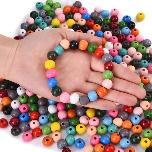 400 unidades de cuentas de madera redondas de 12 mm en 20 colores para manualidades, decoración de hogar, fiesta y festival (colores mixtos de 12 mm)