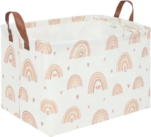 Miniatura 22 de FXOLCSHE - Canasta rectangular rosa de alpaca, canasta de lavandería impermeable plegable para guardería, canasta de juguetes para habitación