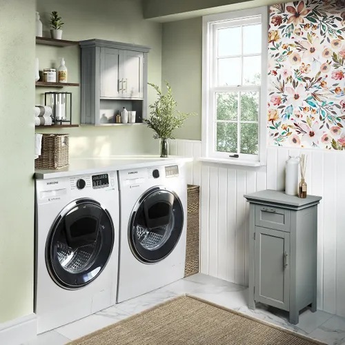 Miniatura 10 de RiverRidge - gabinete de baño, 1 puerta, Madera Manufacturada, Gris