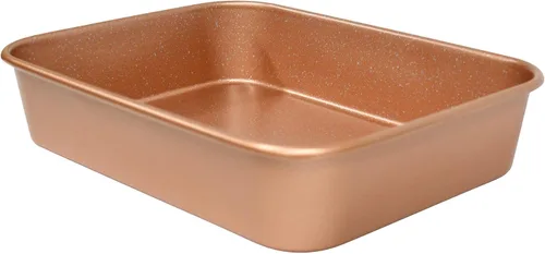 Miniatura 3 de casaWare Cacerola antiadherente para lasaña/asadora con revestimiento de cerámica, 13 x 10 x 3 pulgadas (granito oro rosa)