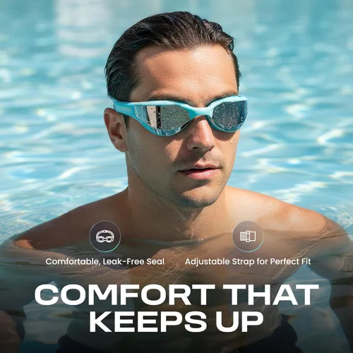Miniatura 5 de CLEAR 'R Champion Adult Swim Goggles – Comfortable Secure Fit, Anti-Fog Swimming Goggles, UV Protection for Men & Women