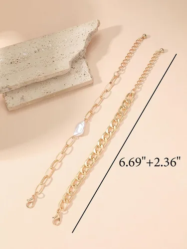 Miniatura 65 de Long tiantian Pulsera de oro gruesa para mujer, pulseras de oro delicadas, pulseras para mujer, pulseras apilables de eslabones de cadena