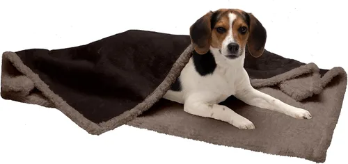 Miniatura 14 de Furhaven Manta impermeable y autocalentable para perros y gatos de interior, lavable y refleja el calor corporal, manta de rizo y sherpa con bordes