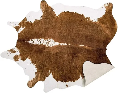 Miniatura 23 de Alfombra de piel de vaca sintética AROGAN, alfombra premium con estampado de vaca para decoración occidental boho, piel de vaca para dormitorio