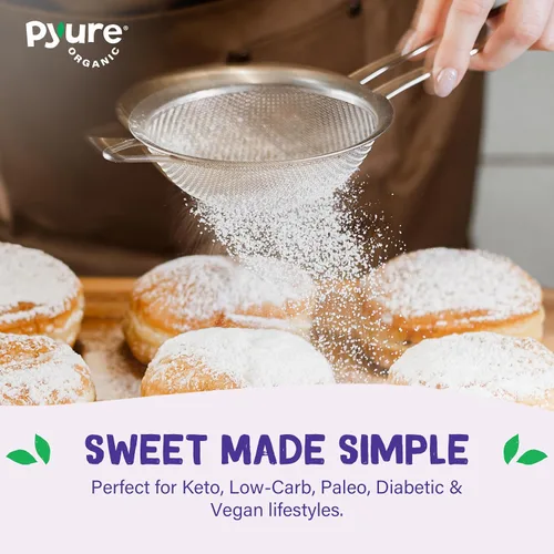 Miniatura 9 de Pyure Edulcorante Orgánico en Polvo Sustituto de Azúcar Glas Sin Azúcar para Repostería Keto, Sin Gluten, Cero Calorías, Cero Carbohidratos