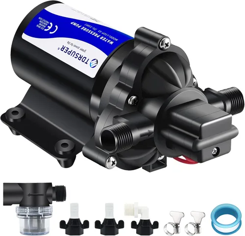 Miniatura 7 de TDRSUPER Bomba de transferencia de agua autocebante de 110 V CA, bomba de refuerzo de alta presión 4GPM 45PSI, bomba de riego de jardín de diafragma