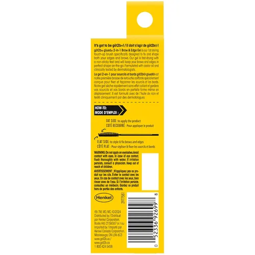 Miniatura 6 de Got2b Gel 2-en-1 para cejas y control de bordes, 16 ml, gel fuerte para peinar las cejas y máscara para el cabello contra las puntas rebeldes