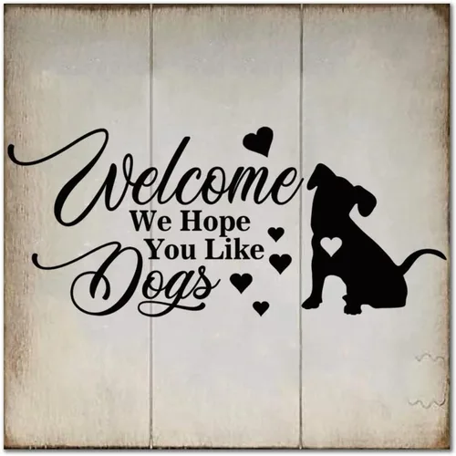 Miniatura 13 de Welcome We Hope You Like American Bully Dog - Letrero de madera clásico para pared, decoración de madera para el hogar, casa de campo, placa