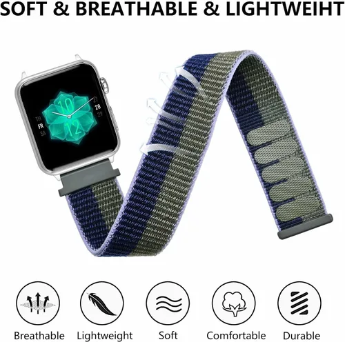 Miniatura 4 de ANNEFIT Correas de reloj deportivas de nailon, paquete de 2 correas ajustables de liberación rápida de 0.630in, 0.709in, 0.748in, 0.787in, 0.866in