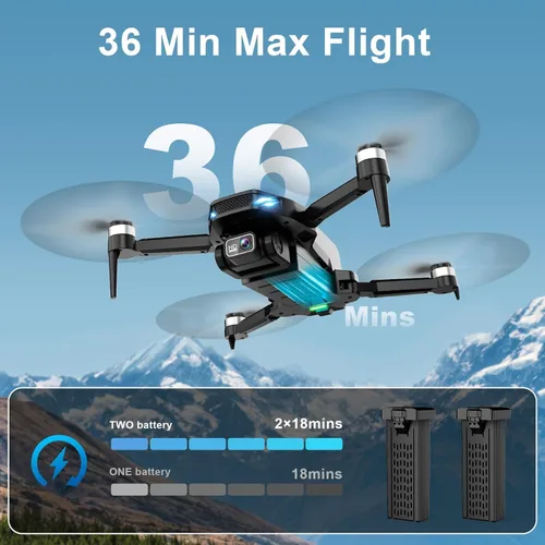Miniatura 6 de Drone with Camera, 2K HD FPV Drones for Adults, 36 mins Battery Life with 2 Batteries, Gravity Control, One Key Take Off/Land, Waypoint Fly