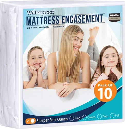 Miniatura 20 de Utopia Bedding - Protector de colchón impermeable tamaño Queen, con cierre, a prueba de chinches y ácaros, funda de colchón absorbente de seis lados