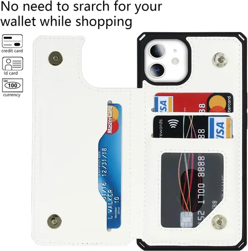 Miniatura 3 de Cavor para iPhone 11 Funda con tarjetero, para iPhone 11 Funda tipo cartera para mujeres y hombres, Funda para teléfono tipo cartera con soporte