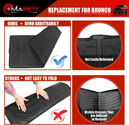 Miniatura 3 de Mabett - Tapete de carga para maletero para Ford Bronco Accesorios 2026 2021-2025 de 2 puertas, material TPE para todo tipo de clima para evitar