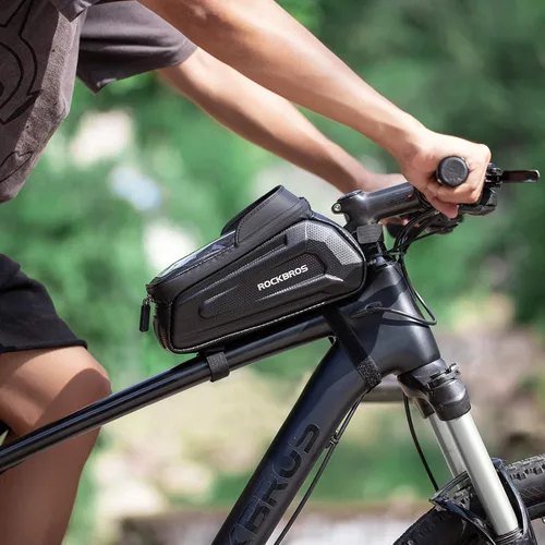 Miniatura 6 de ROCKBROS - Estuche para bicicleta, para parte frontal del marco, impermeable, funda rígida para celular, compatible con iPhone 11/12 Pro XR XS Max 7
