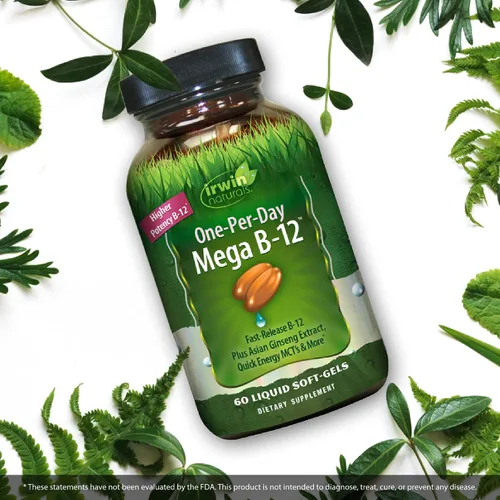 Miniatura 5 de Irwin Naturals Vitamina de metilcobalamina de alta potencia Mega B-12 de 1,500 mcg, absorción rápida y mejorada con MCT + ginseng asiático, impulso