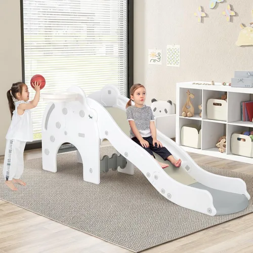 Miniatura 6 de INFANS Tobogán para niños pequeños, 4 en 1, para interiores, con ondas, carga máxima de 330 libras para mayores de 18 meses con pelota de aro