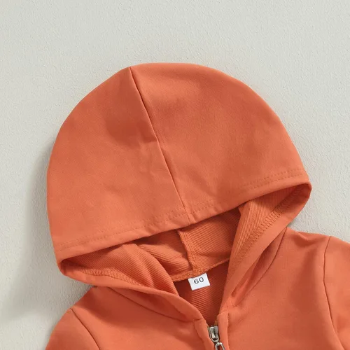 Miniatura 4 de Ropa de bebé recién nacido, con capucha, de manga larga, con cremallera, para otoño e invierno