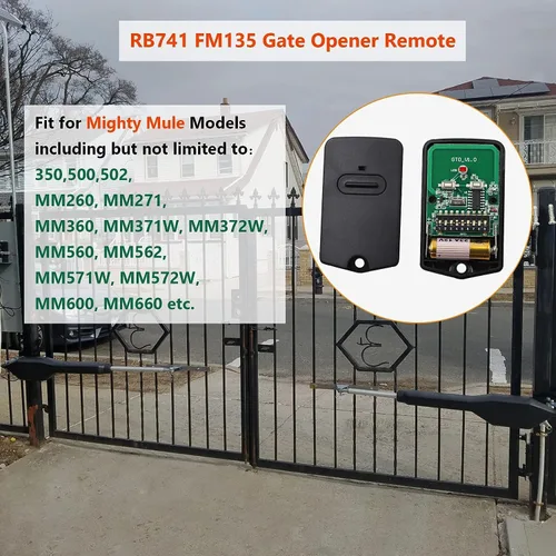 Miniatura 3 de RB741 para control remoto de abridor de portón Mighty Mule, control remoto de portón de 318MHZ para abridores de portón GTO, transmisor de portón