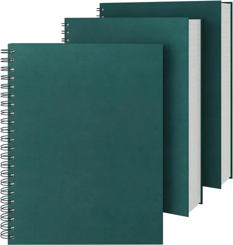 Miniatura 11 de EUSOAR Cuadernos para el trabajo, 1 paquete A4 de 8.3 x 11.2 pulgadas, tapa dura, rayado en espiral con renglones universitarios, 240 páginas