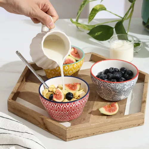 Miniatura 6 de Selamica Vasos de cerámica para caldo de 8 onzas, cuencos pequeños de 4 pulgadas, cuencos de postre para salsa de sopa, tazas de café, aptas