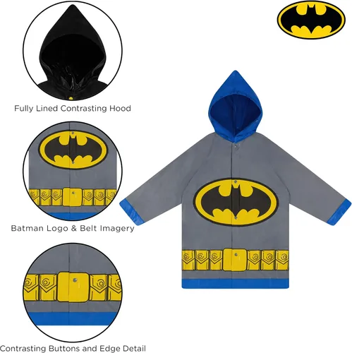 Miniatura 4 de DC Comics Conjunto de paraguas y Slicker, Batman o Superman para niños pequeños, para edades de 2 a 7 años