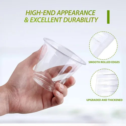 Miniatura 5 de Lilymicky Paquete de 200 vasos de plástico transparente de 9 onzas, vasos desechables de plástico de 9 onzas, transparentes, para fiestas, 1 paquete