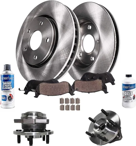 Miniatura 22 de Detroit Axle - Rotores de freno para Jeep Compass 2015-2022 Renegade 2016-2022 Fiat 500X 2016-2022, 2018, 2019, 2020, 2021. Reemplazo de rotores