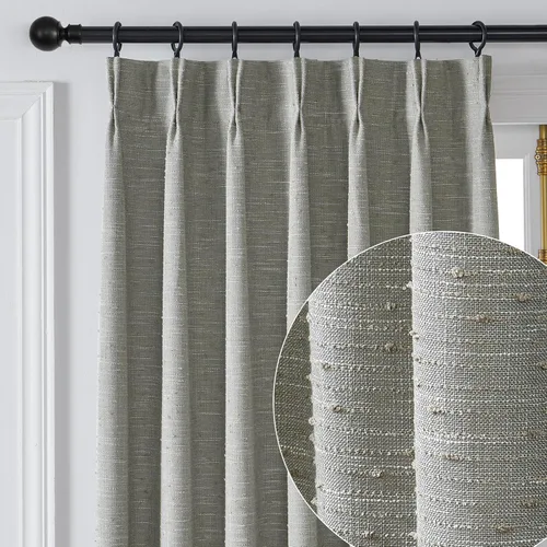 Miniatura 10 de Cortinas plisadas transparentes para sala de estar, con pestaña trasera, cortinas transparentes de gasa con textura de lino para dormitorio, 2 Blanco
