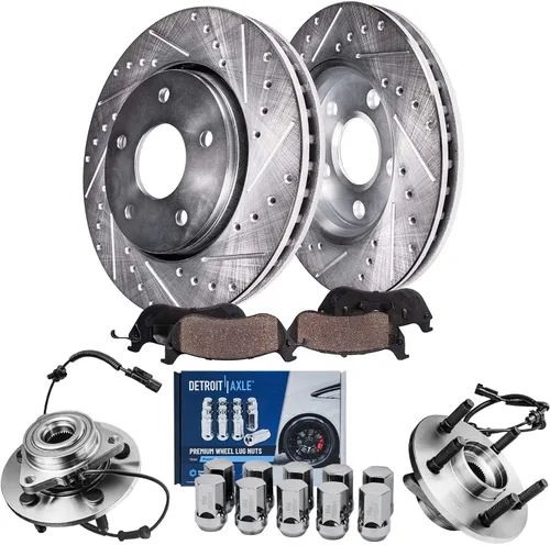 Miniatura 20 de Detroit Axle - Kit de frenos para Honda Accord 2008-2012, rotores de frenos de disco perforados y ranurados, pastillas de freno de cerámica 2009