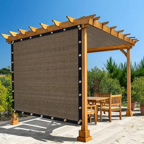 Amagenix Cubierta de Sombra para Pérgola 90% 6'X 8' Tela de Sombra Solar Moca con Ojales GN03 para Jardín Exterior Patio Porche, Grado Comercial 200
