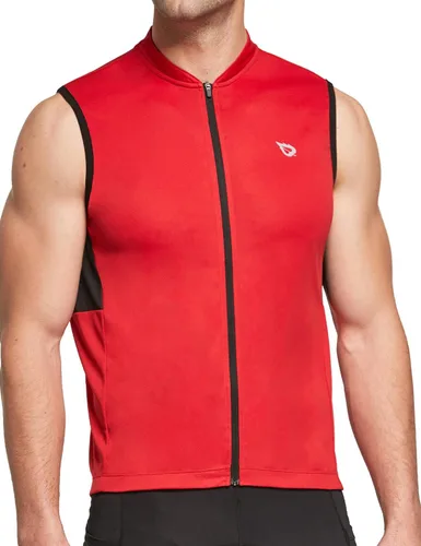 Miniatura 2 de BALEAF Camiseta de ciclismo sin mangas para hombre, camiseta de ciclismo de carretera, camisetas sin mangas, bolsillos con cremallera completa, SPF