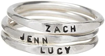 Miniatura 8 de By Hannah Design Teeny Tiny Stacking Sterling Silver Ring Personalized Ring