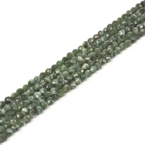 Miniatura 63 de Cuentas redondas facetadas de aguamarina natural de 4mm cuentas sueltas de 16 pulgadas para hacer joyas con cuentas