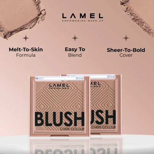 Miniatura 3 de Lamel Rubor en polvo para mejillas - Taupe - Mini paleta de rubor para sombrear y contornear - Fórmula ligera, natural y libre de crueldad animal
