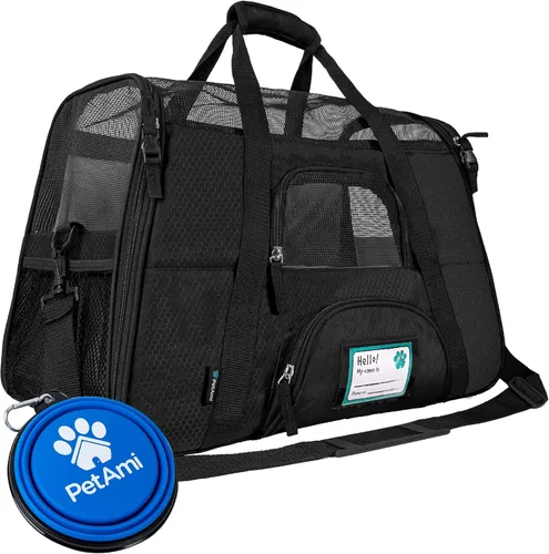 Miniatura 28 de PetAmi Transportador de mascotas aprobado por aerolíneas para gatos, transportador de perros de lados suaves para perros pequeños, suministros