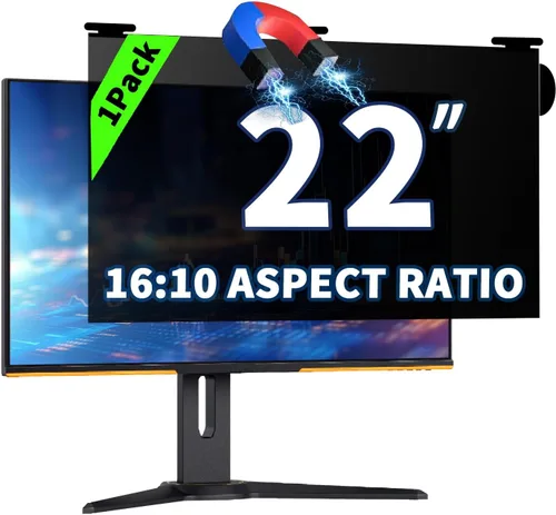 Miniatura 20 de Paquete de 2 pantallas magnéticas colgantes de privacidad para computadora de 27 pulgadas para monitor de pantalla ancha de 16:9, pantalla