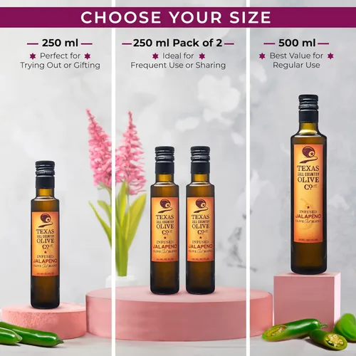 Miniatura 3 de Aceite de oliva infundido con albahaca de Texas Hill Country Olive Co. - Aceite de oliva extra virgen prensado en frío gourmet - Ideal