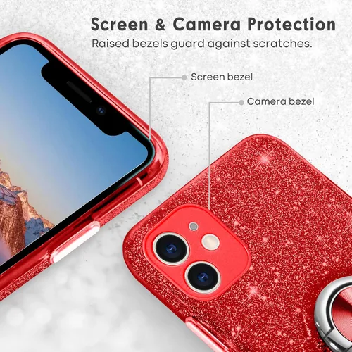 Miniatura 4 de Funda para iPhone 11, funda para iPhone 11, delgada, brillante, suave, TPU a prueba de golpes, anillo protector de protección híbrida para niñas