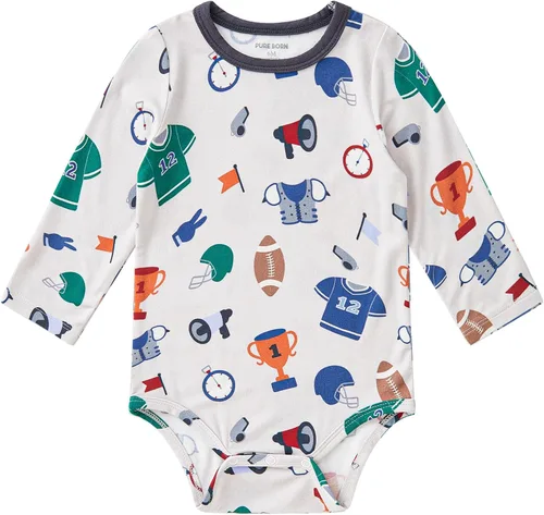 Miniatura 35 de pureborn Mameluco de algodón súper suave para bebés niños y niñas de 0 a 24 meses